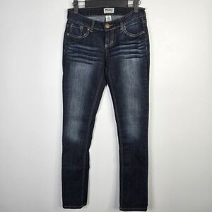 Mudd Jeans‎ Womens 3 Skinny Denim Pants Stretch Embroidered Pockets 28x31